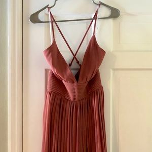 LULUS Depths Of My Love Rusty Rose Maxi Dress, Size S